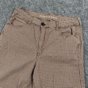 American Eagle Pants Size 33W x 27L Plaid Khaki Brown Slim Fit Trousers Women's
